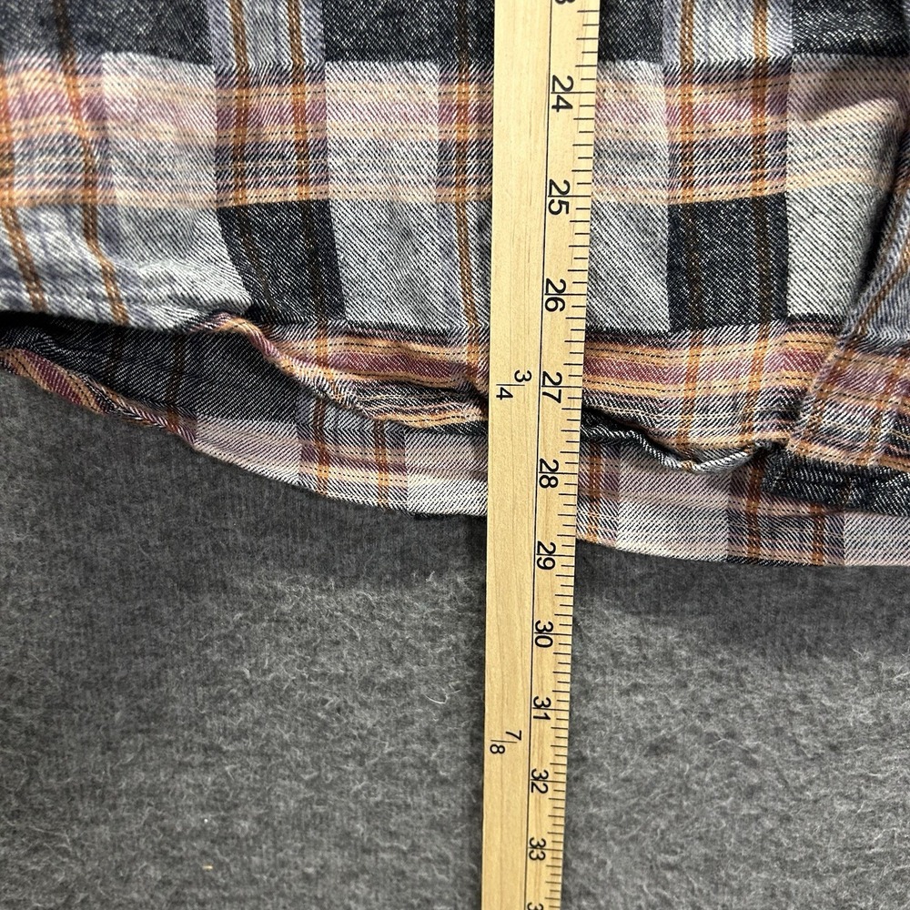 Carbon 2 Cobalt Shirt Men's Large Gray Plaid Long Sleeve Button Up Down Flannel - Picture 6 of 7
